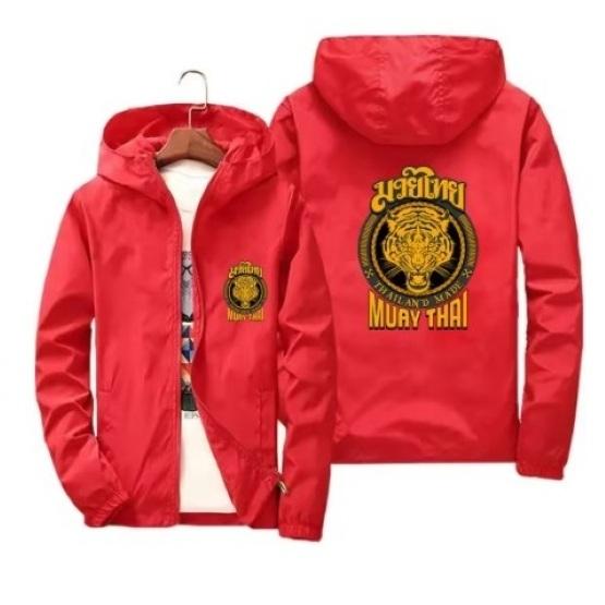 Kickboxing Boxing Tiger Muay Thai  MMA UFC Jacket Hood Sweatshirt Long Sleeve Unisex Men Women Zip Polyester Workout Print Training