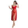 Sexy Lace See-through Slit Nightgown - European & American Style