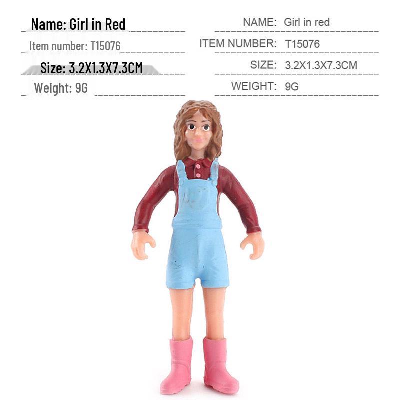 Cross-Border Farm Scene Worker Doll: Female Farmer with Shovel Ornament for Model Landscaping