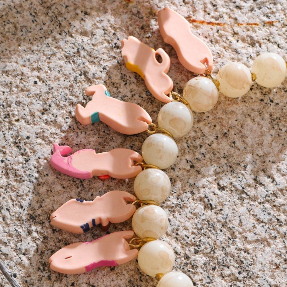 Adjustment Neck Chain Imitation Stone Beads Chain Creative Necklace Necklace Accessories