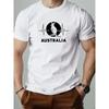 Męska letnia, casualowa koszulka z krótkim rękawem, oversize, z grafiką kangura australijskiego, chłodna, casualowa i modna