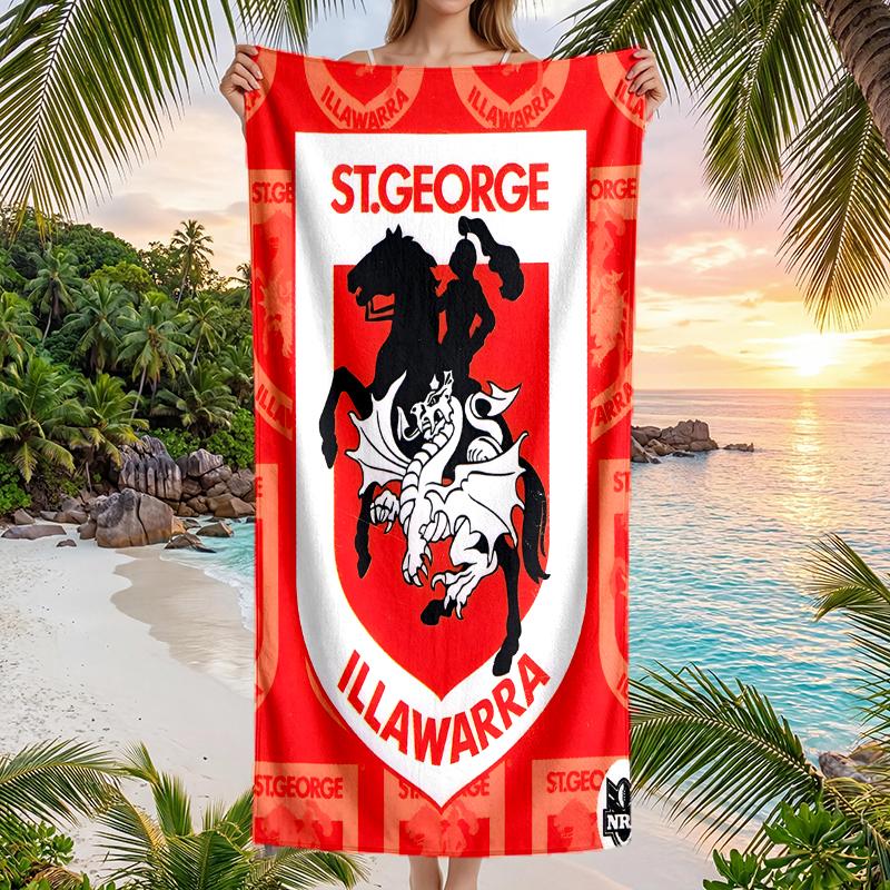 St George Illawarra Fashion Beach Towel: Ideal for Summer Adventures Soft, absorbent and quick drying suitable for swimming and bathing