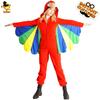 Halloween adult women's funny animal parrot onesie costume cosplay stage parrot prop costume