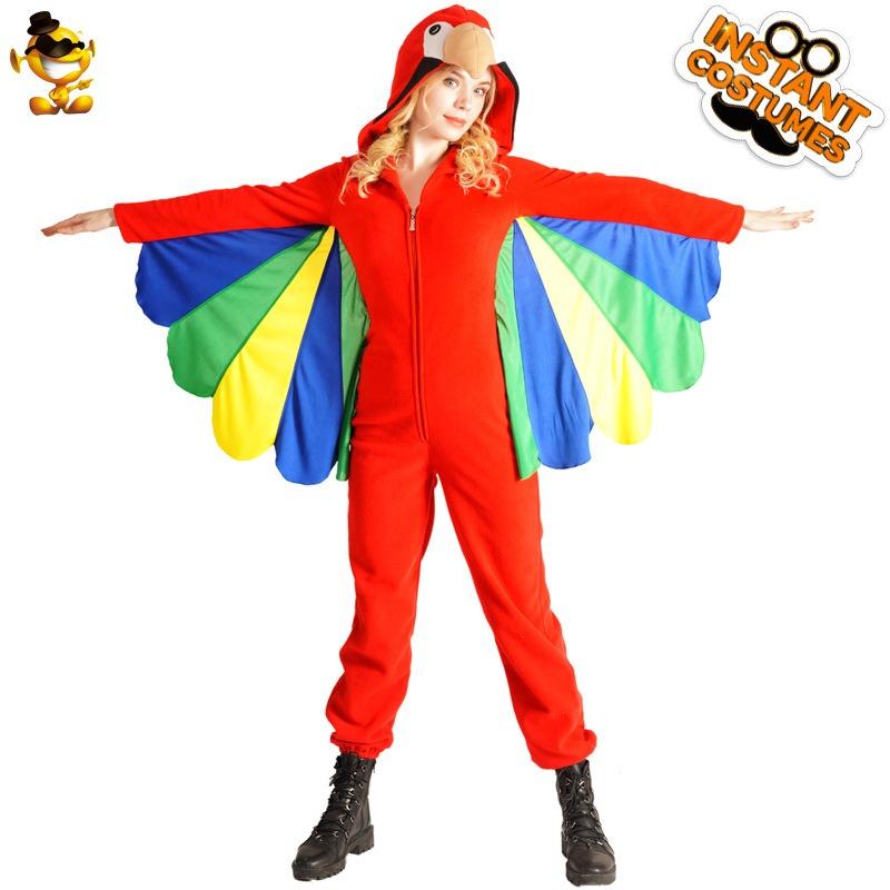 Halloween adult women's funny animal parrot onesie costume cosplay stage parrot prop costume
