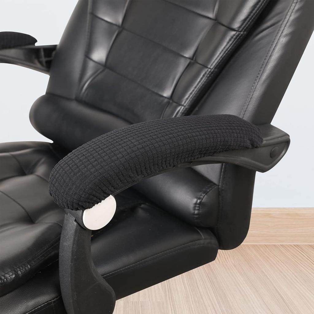 1 Pair Office Chair-Arm Cover Dustproof Stretchable Stain Resistant Spandex Stretch Computer Chair Arm Slipcover
