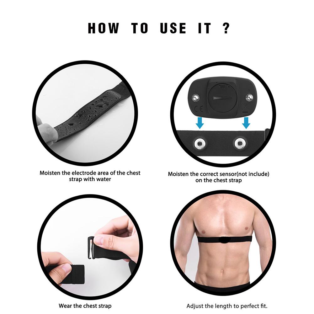 3-1PC Heart Rate Replacement Sensor Band Belt Soft Fitnesss Chest Band Chest Belt Compatible with Polar Garmin Magene Band Strap