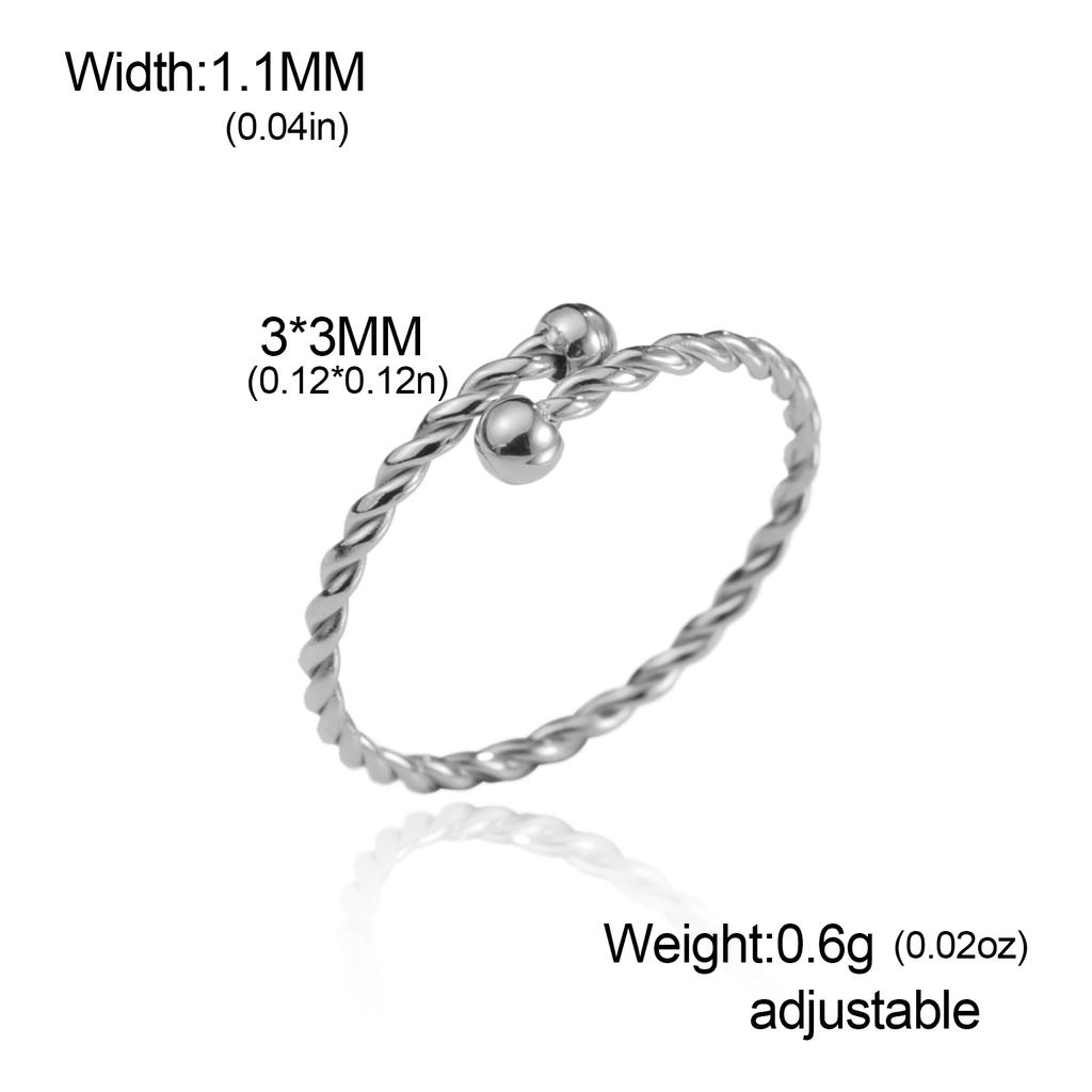 Cazador Adjustable Beads Twisted Rope Thin Rings for Women Stainless Steel Kpop Jewelry Gold Plated Open Finger Rings 2026 Trend