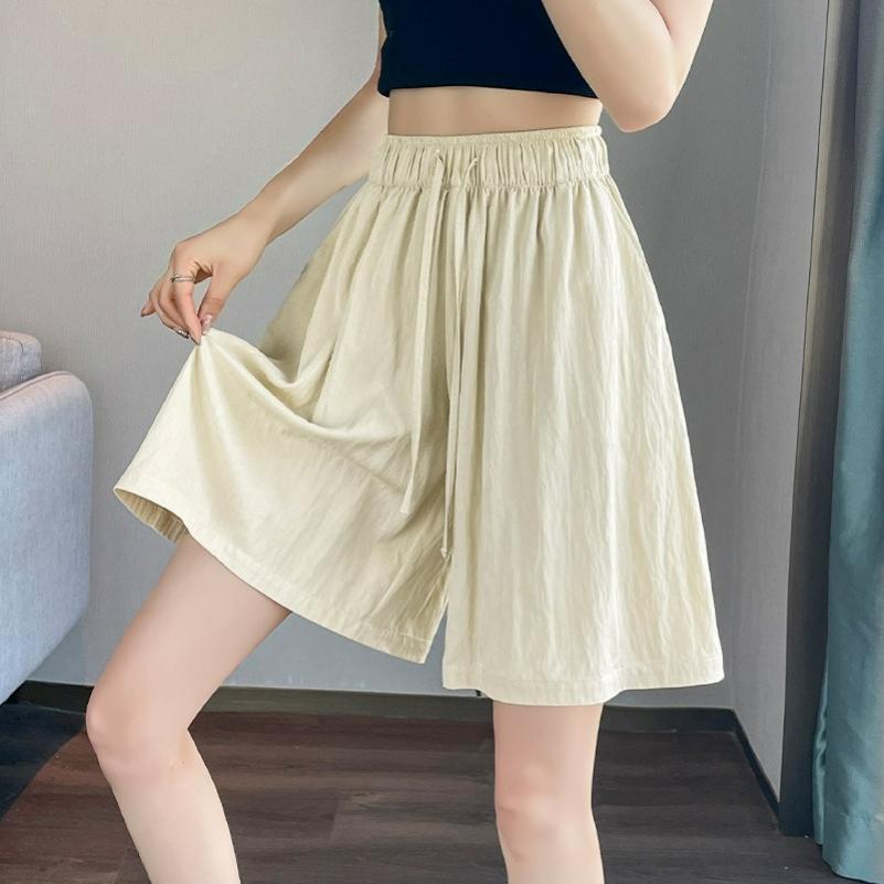 Shorts Women's Summer Thin Casual Loose Outer Wear Cotton and Linen Three-quarter Sports Skirt Pants