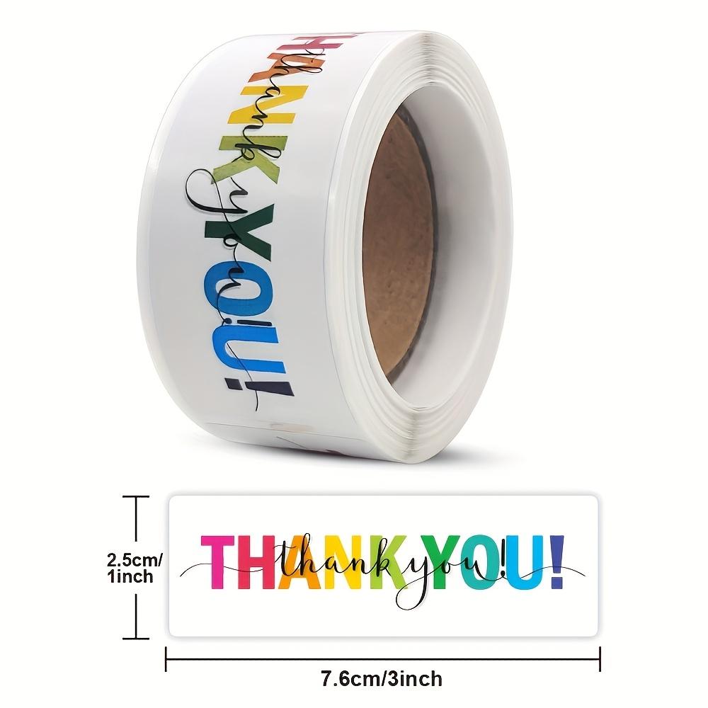 

120pcs Thank You Stickers - Elegant Thank You Notes Labels, 1x3 Inch (2.5x7.5cm), Pastel Colors, for Gift Wrapping, Envelopes, Business Cards, Party D