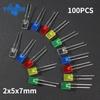 100/200pcs LED Light-emitting Diode 2*5*7mm Square LED Diode Red Yellow Green Blue White Diodes for DIY Electronic