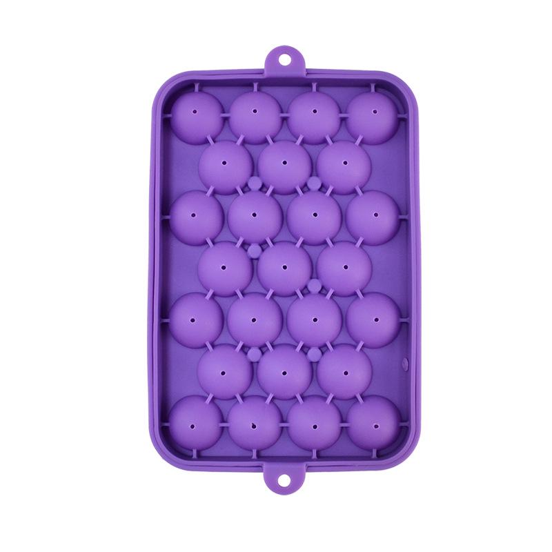 25-Hole Silicone Ice Cube Tray - Easy Release Round Ball Mold for Household Use