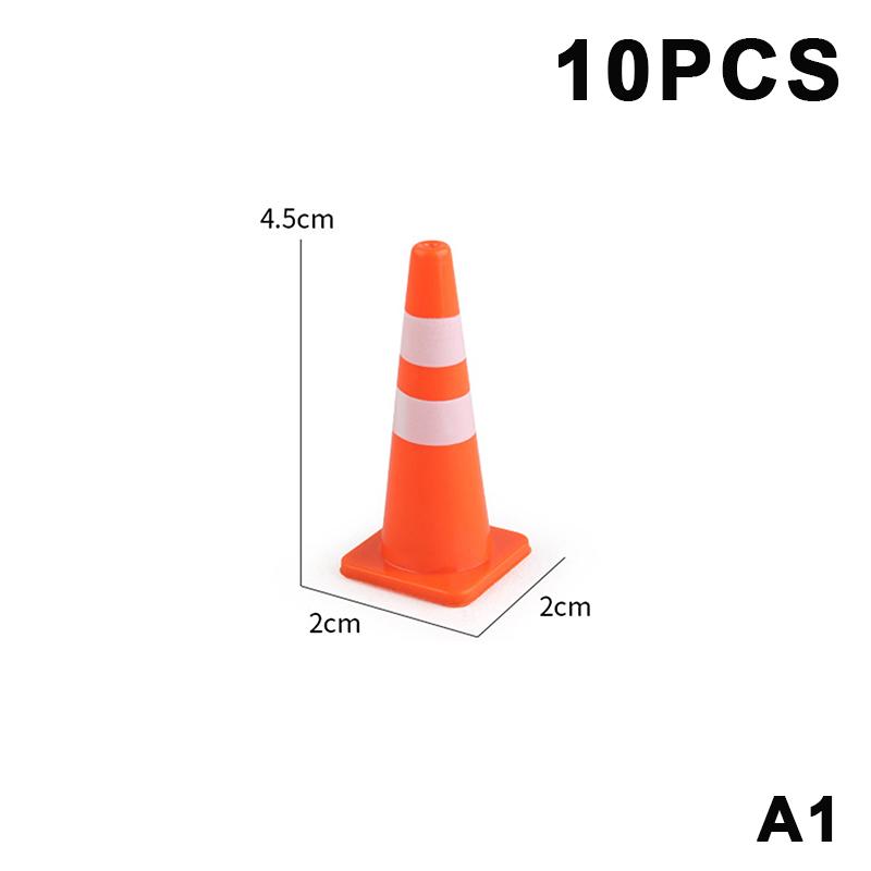 10Pcs Mini Traffic Cones Abs Plastic Road Cone Model For Scene Layout, Pretend Play And Photography Props