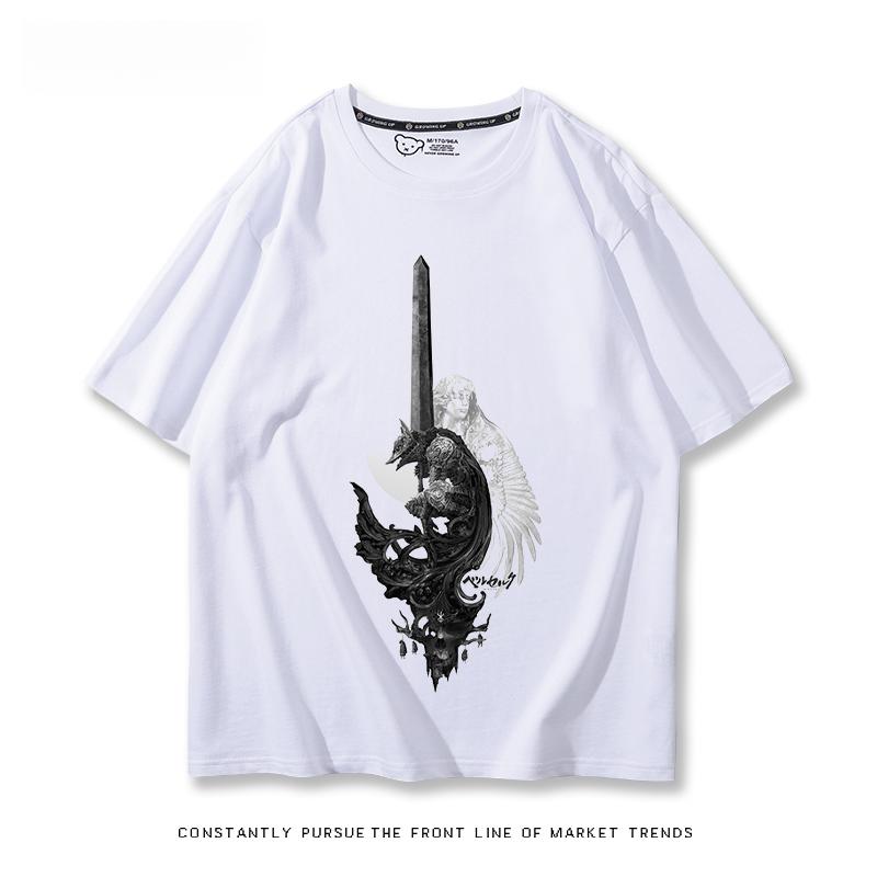 Berserk anime potisk osobnosti 100% bavlna tričko léto venkovní ležérní pohodlný trend street pánské oblečení