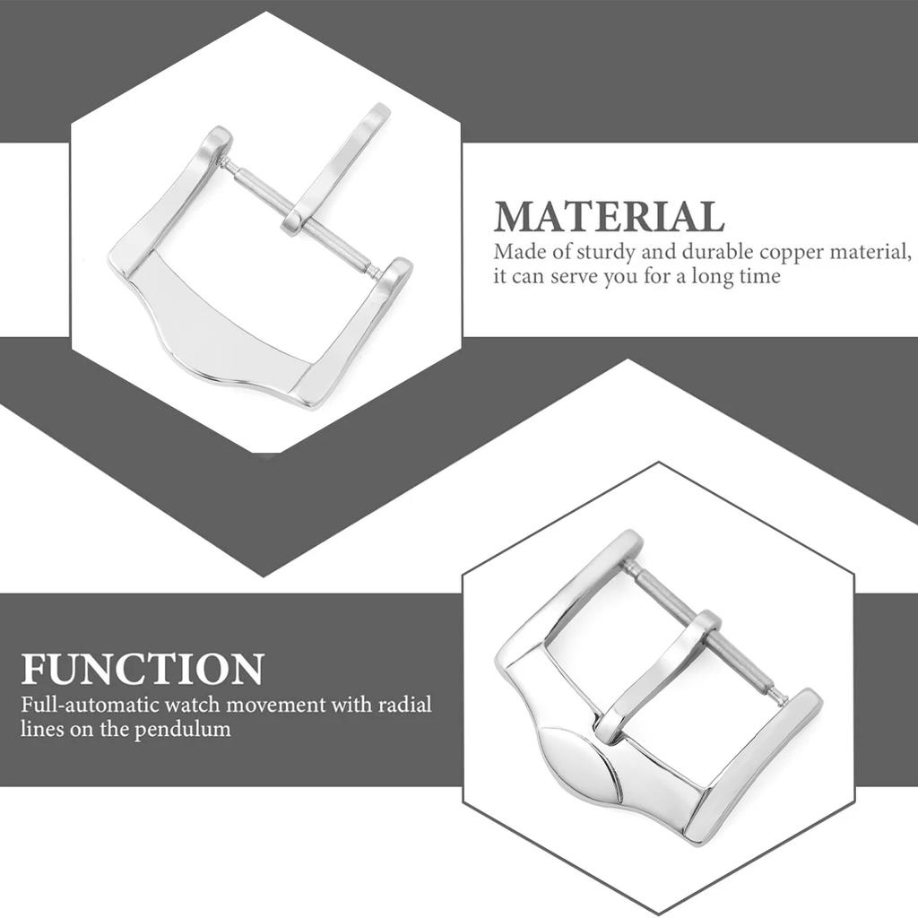 Stainless Steel Middle Brushed Watch Buckle 14mm 16mm 18mm Silver Rose Gold Black Watchband Strap Clasp Watch Accessories