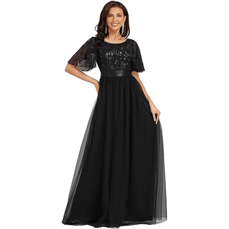 Dress new new dress long dress evening dress lace splicing dress women