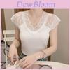 Basic Lace V Neck T Shirt For Women With Short Sleeves And Bodycon Fit For Daily Wear