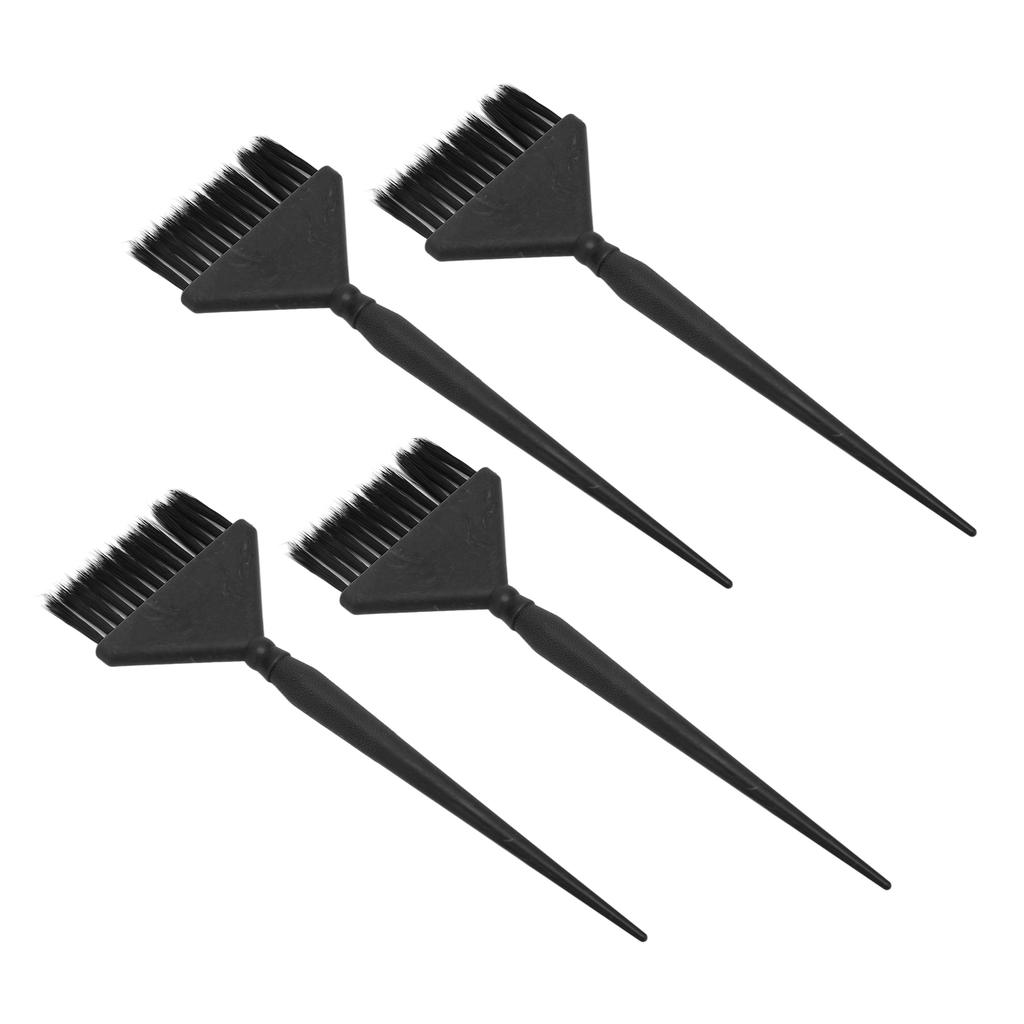 4PCS Wide Hair Dye Brus Portable Stiff Bristle Pointed Tail Even Coloring Hair Dye Tint Brush for Barber Black