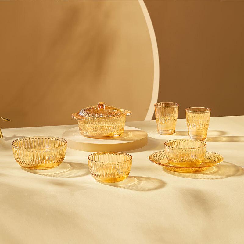 BOLIDOMI Shadow 7-Piece Glass Dinnerware Set