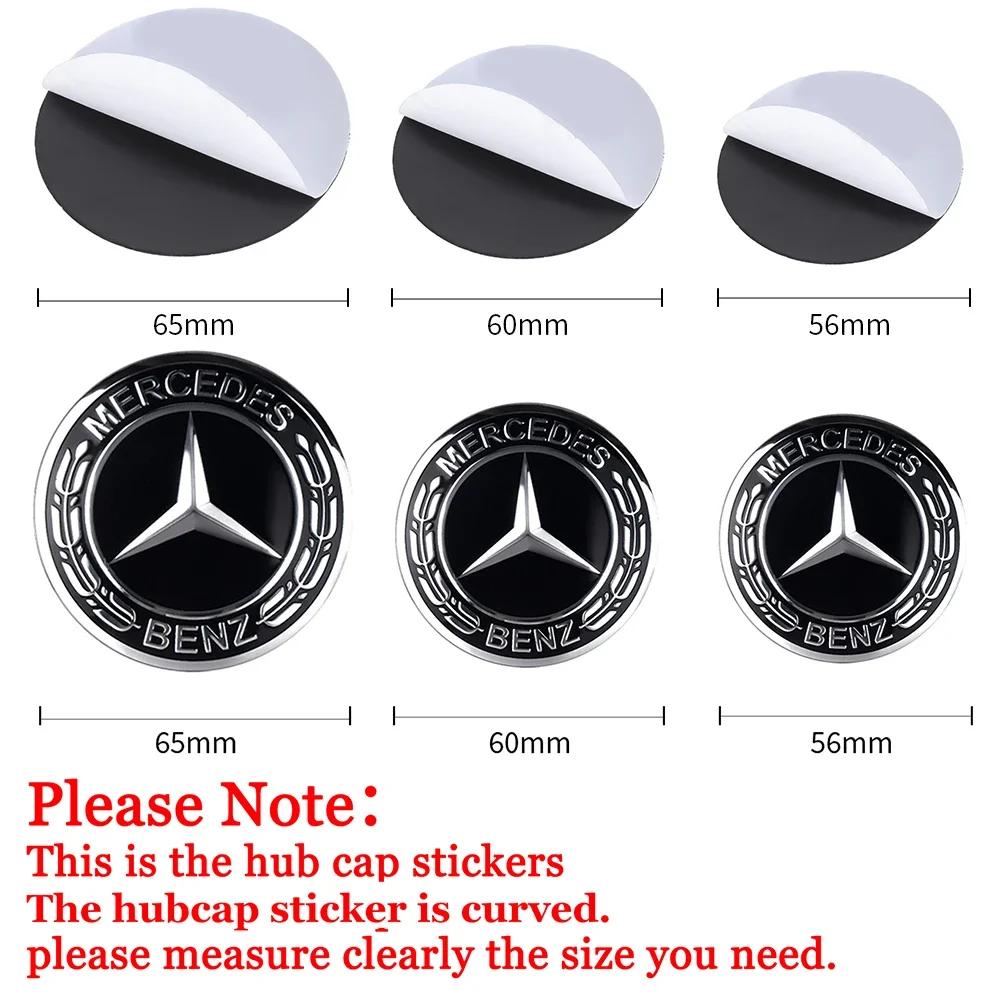 4Pcs 56/60/65MM 56mm Car Wheel Center Cover Sticker Hub Cap for Mercedes Benz AMG W204 W205 Amg W211 Smart Fortwo 451 W203 W222