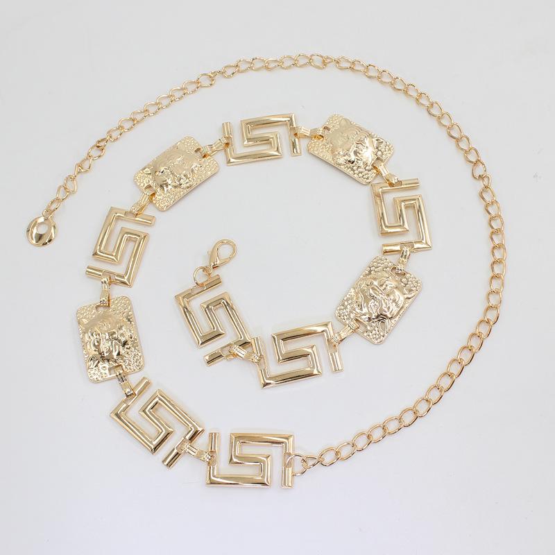 Metal Waist Chain Women'S Dress Trendy Decoration With Suit Belt Tiger Head Accessories Chain 2 Optional
