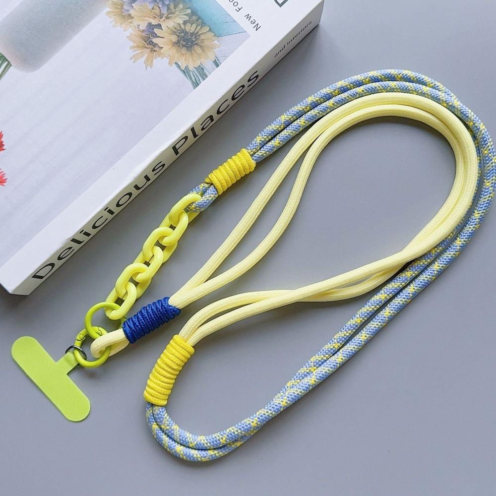 

Acrylic Phone Lanyard Hanging Shoulder Card Neck Cord Clip Cute Keychain Pendant Outdoor жовтий