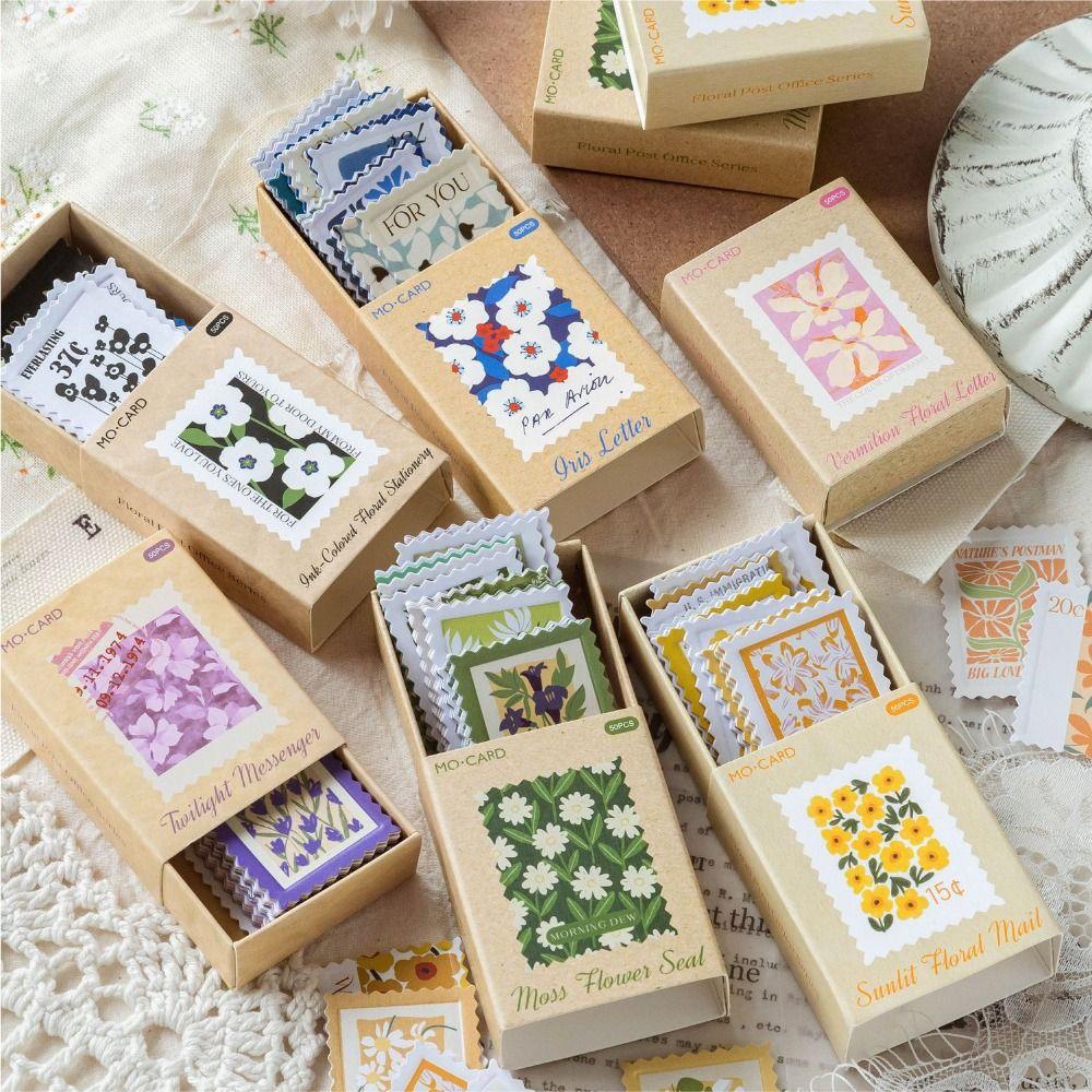 Self Adhesive Floral Stamp Stickers Embossed Texture Decorative Paper Stickers Scrapbooking