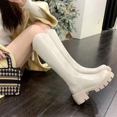 Thick-soled But Knee-length Boots Women's Thick-heeled Knight Boots 2025 Autumn and Winter New Thin Boots High-heeled High Boots