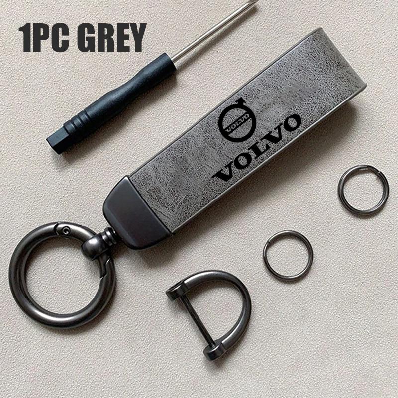 

Leather Rope Car Keychain Hand Braided Horseshoe Buckle Keychain For Volvo V50 S60 XC60 S40 XC40 XC90 V70 XC70 C30 V40 V60