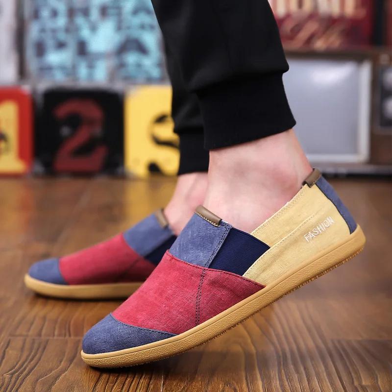 Fisherman's Shoes Fashion Flat Canvas Sneakers Slip On Men's Espadrilles Walking Casual Shoes For Men Loafers Summer2025