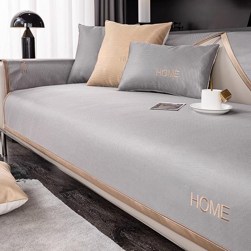 Lodowy jedwab Poduszka na sofę Letnia lekka luksus i prostota Wysokiej jakości antypoślizgowa mata letnia Szara narzuta na sofę Fajna poduszka 
