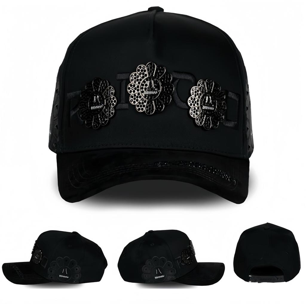 Wholesale Yo No Pesco Star Satin Lined Terry Dobby Embroidered Bling Sports Cap 5 Panel Rhinestone Brim Baseball Caps Barbas