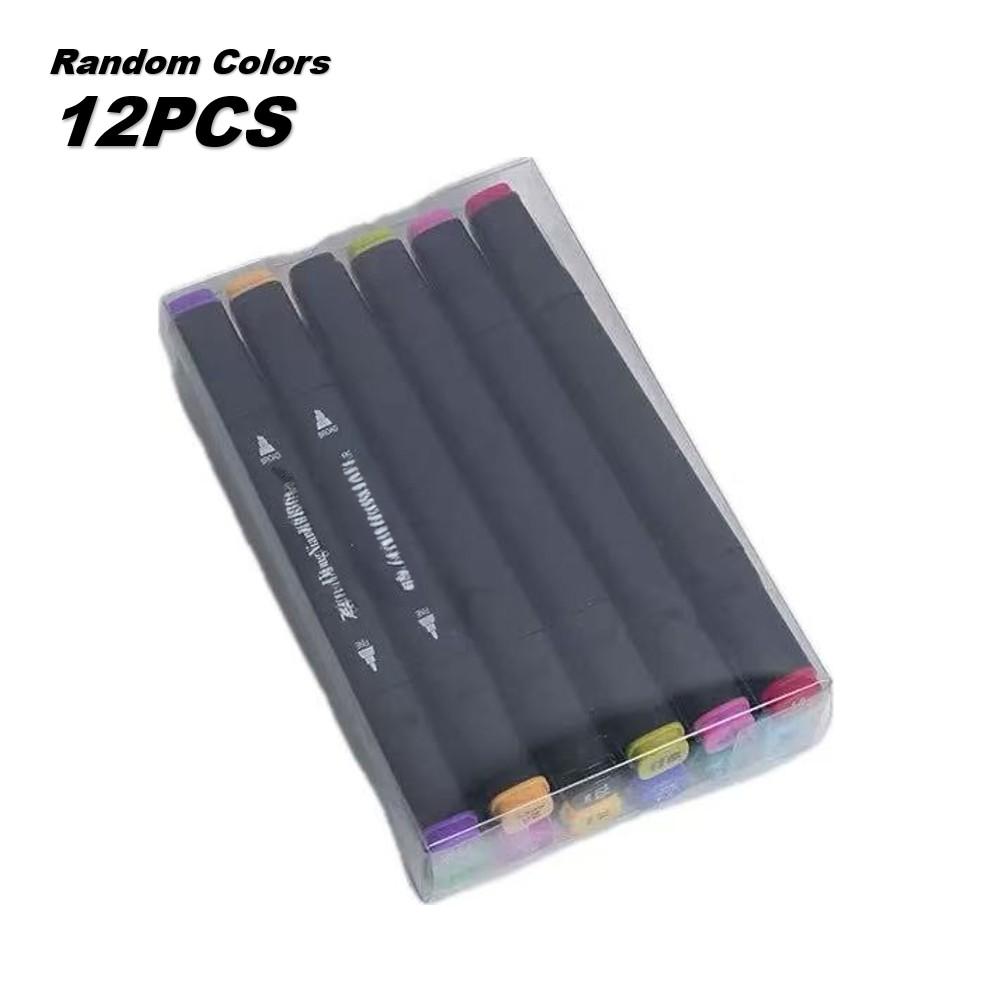 

Double-Ended Sketch Markers Set with Base Vibrant Alcohol-Based Random Colors for Drawing And Design
