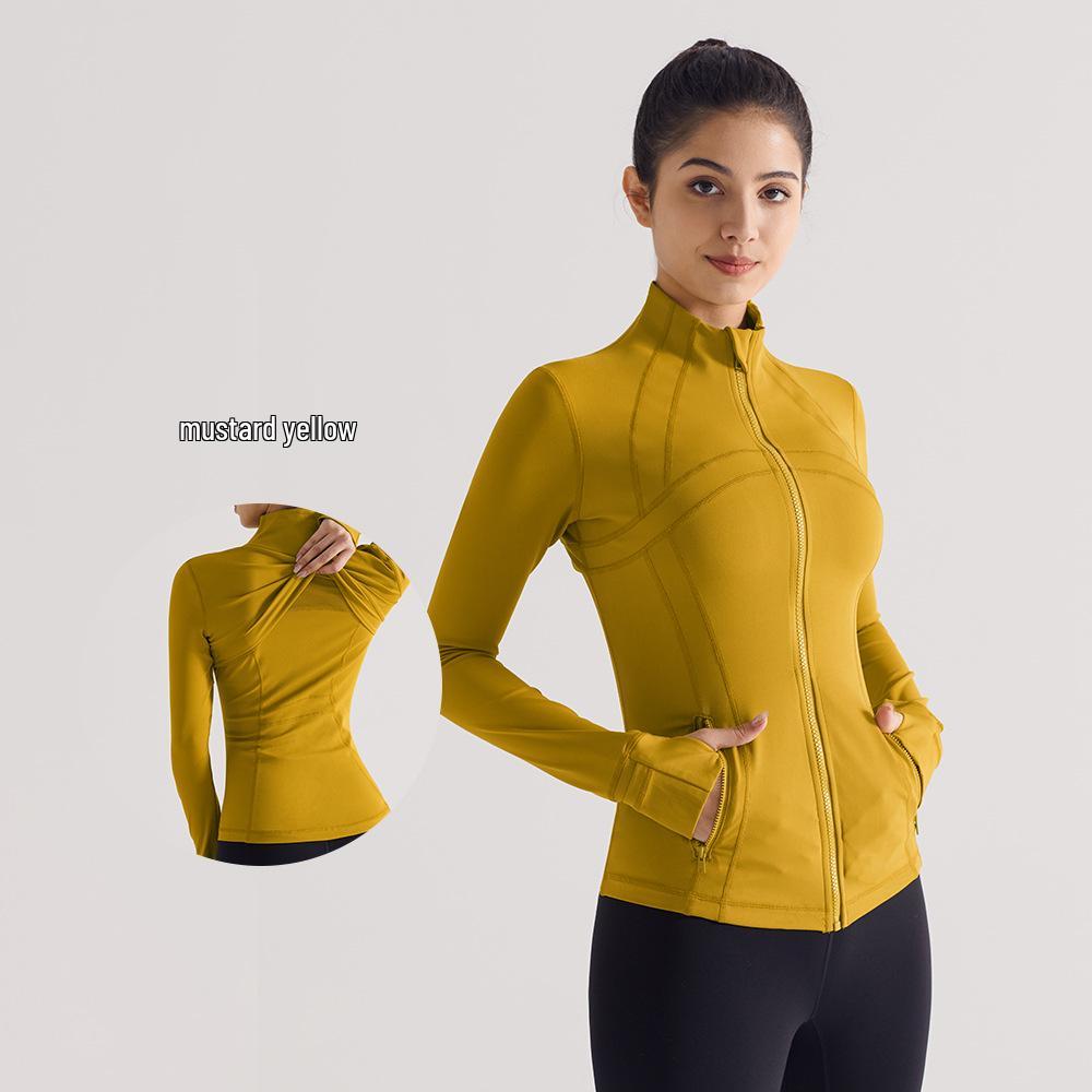

Women s Plus Size Yoga Jacket - Stand-up Collar, Long Sleeve, Zipper Sport Fitness Wear Large