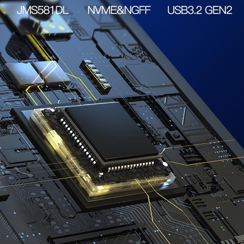 TypeC Docking Station M.2 Two Protocols 4K HDMIcompatible PD100W USB 10Gbps Fast USB Adapter for Laptops Conversion