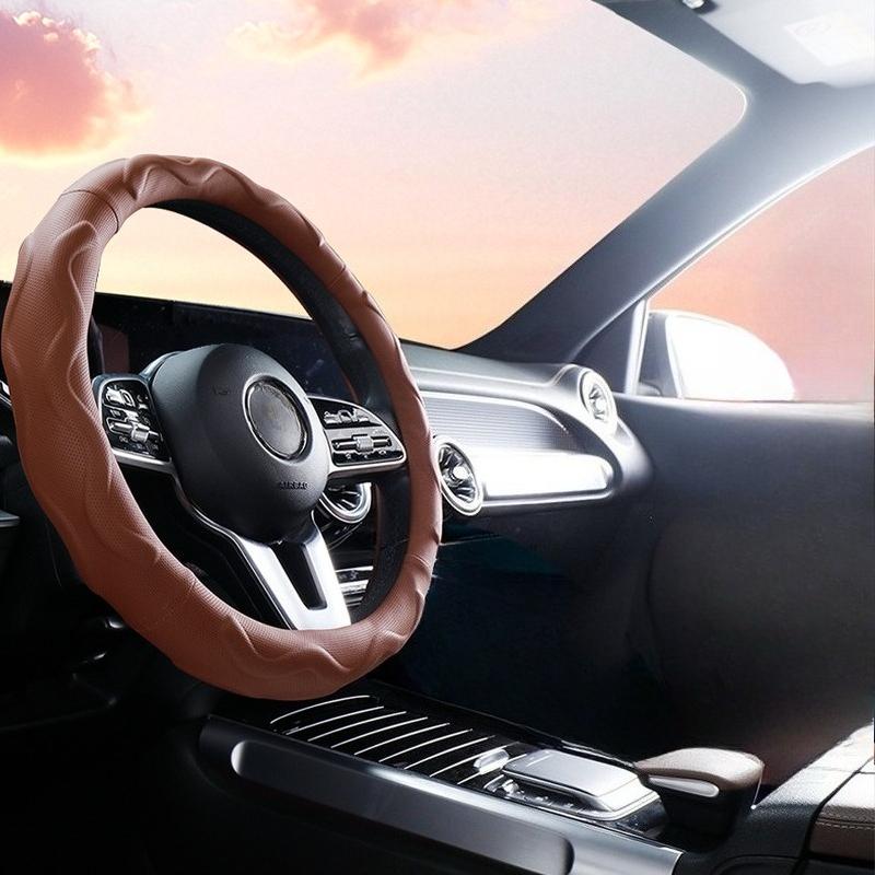 Premium Perforated PU Leather Steering Wheel Cover – Non-Slip & Durable, All-Season Universal, O-Shape/D-Shape Options