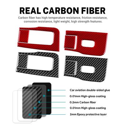 4pcs Real Soft Carbon Fiber Window Lifter Switch Sticker For Tesla Model 3 Highland 2025 2025 Trim Accessories