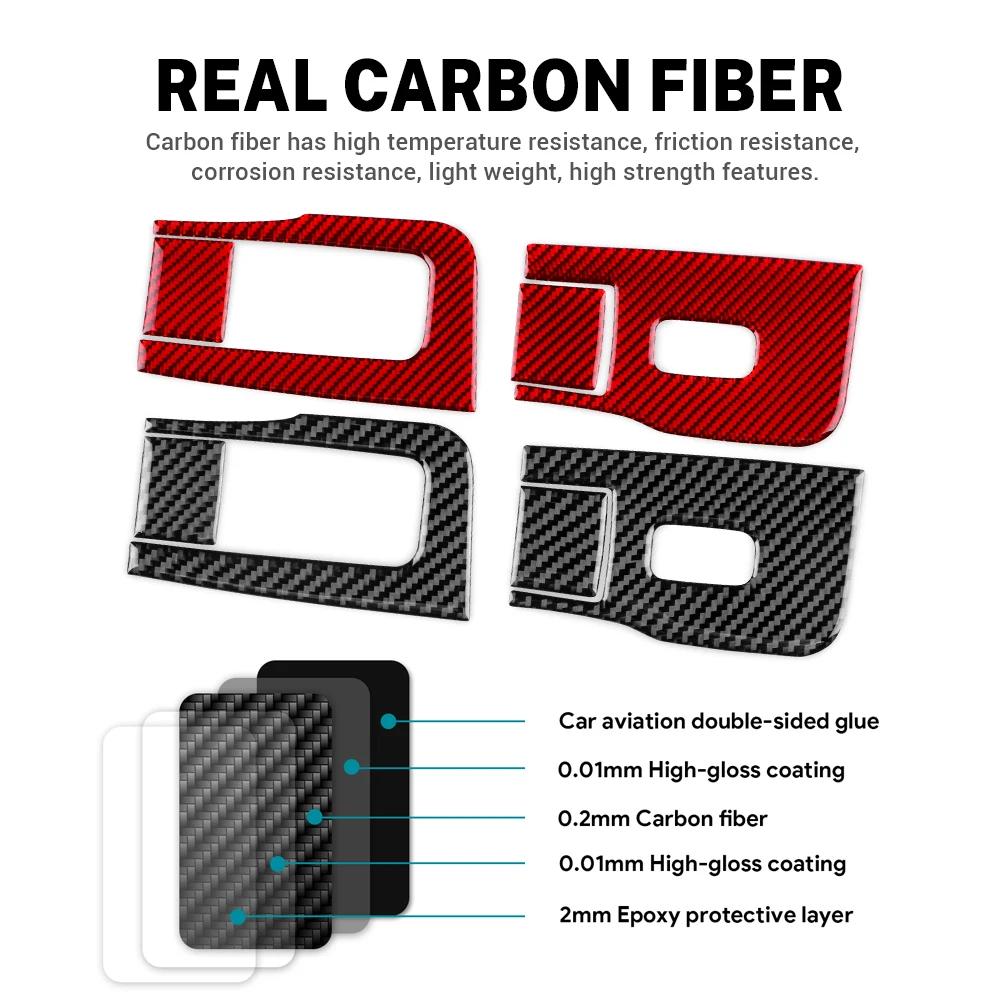 For Tesla Model 3 Highland 2025 2025 Real Soft Carbon Fiber Window Lifter Switch Sticker LHD RHD Accessories