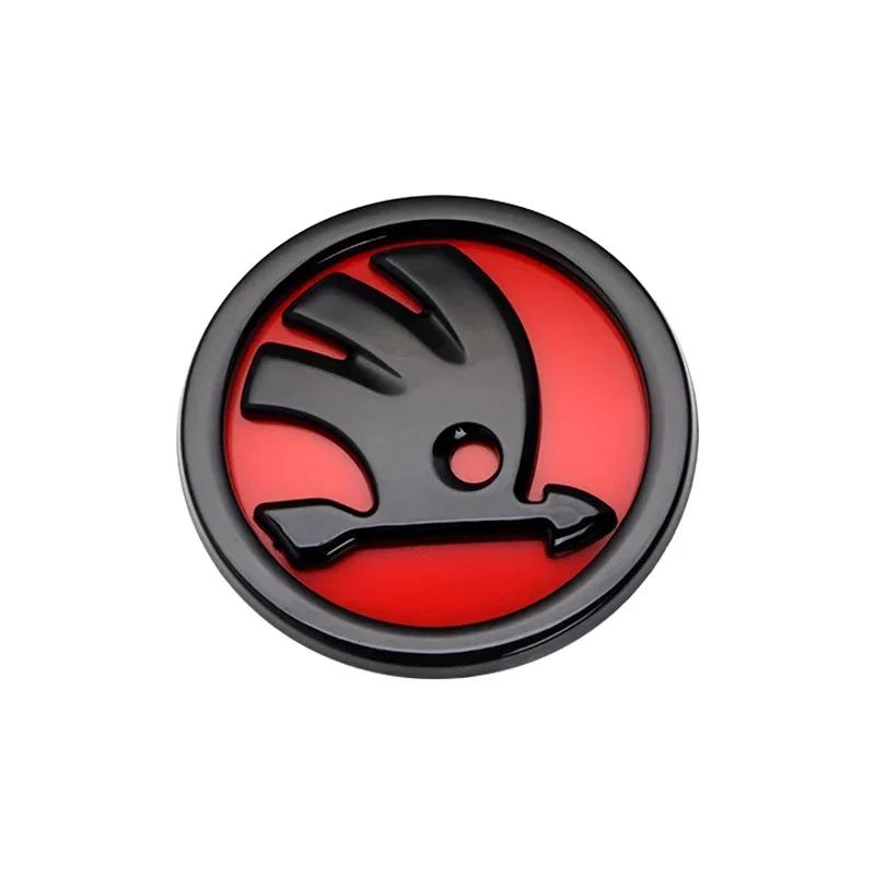 2025 New 2pcs 80mm/90mm 3D Car Emblem Badge Hood Front Rear Trunk Logo For Skoda Fabia 1 2 Octavia A7 RS Superb Rapid Yeti Karoq