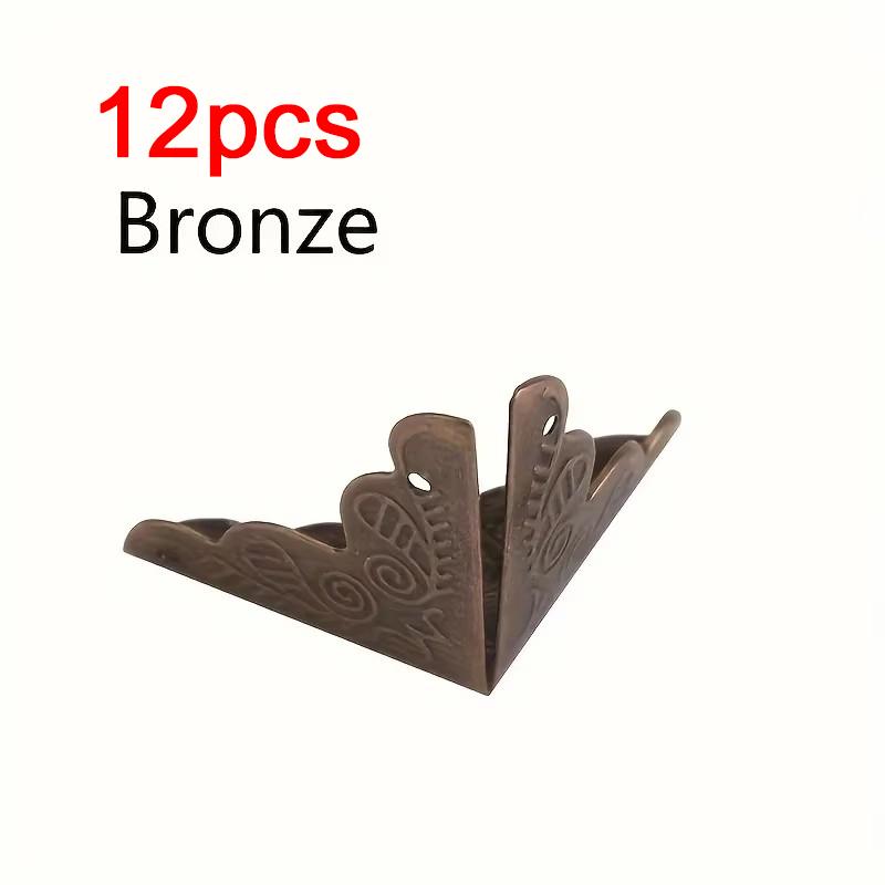 12pcs Wooden Box Corner Protector Cover Guard  for Jewelry Chest Wine Gift Case Decorative Bronze Golden Silver DIY