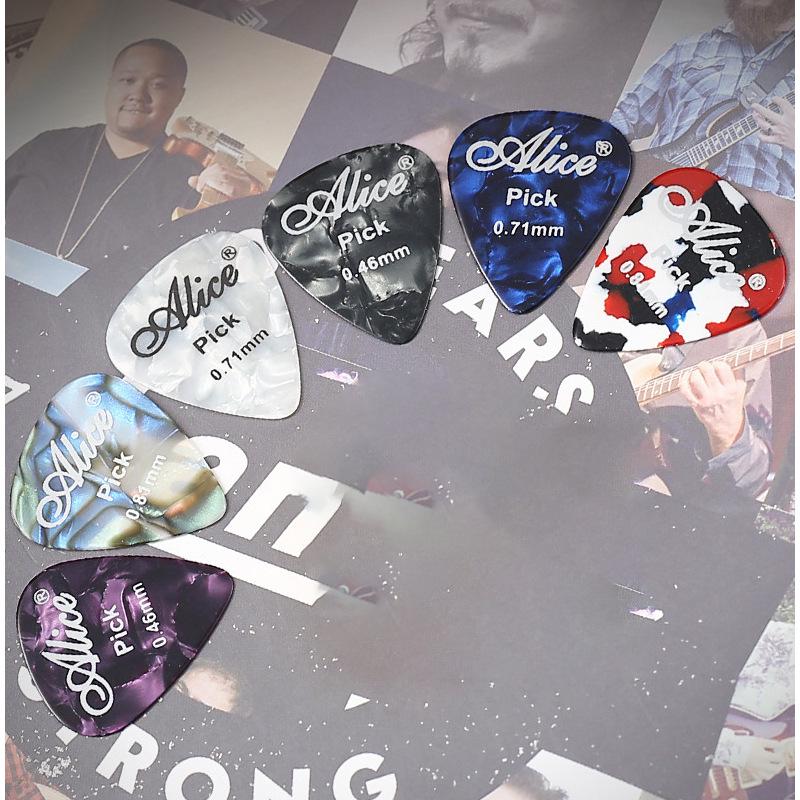 Alice Celluloid Guitar Picks, 100-Pack, 0.46mm-0.96mm
