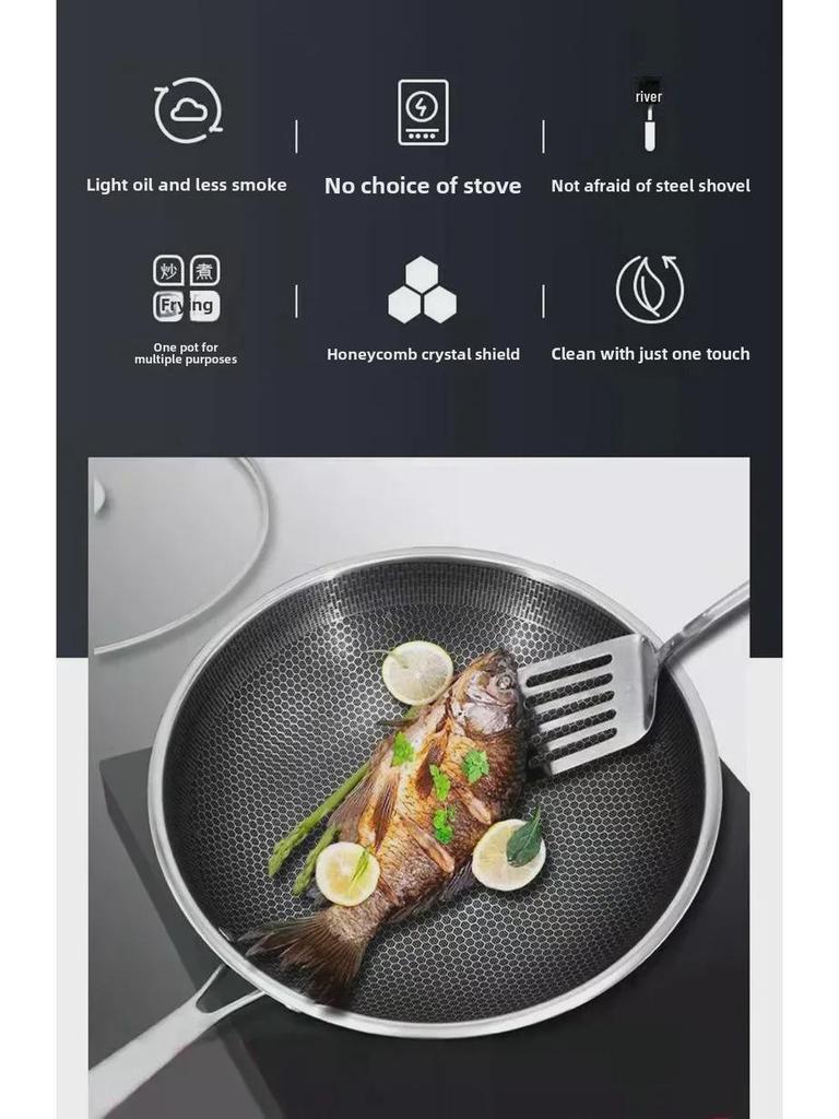 Universelle 316 Edelstahl Antihaft-Bratpfanne für Induktions- und Gasherde