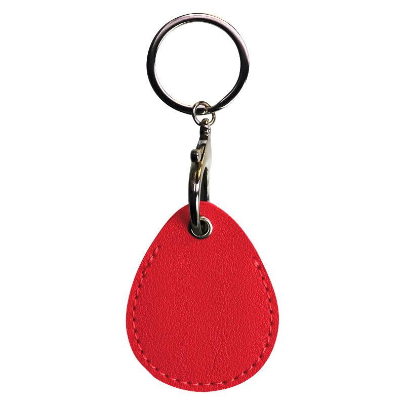 Customized leather water drop small card cover, keychain protective cover, elevator card cover ins community access card cover, customized oem.