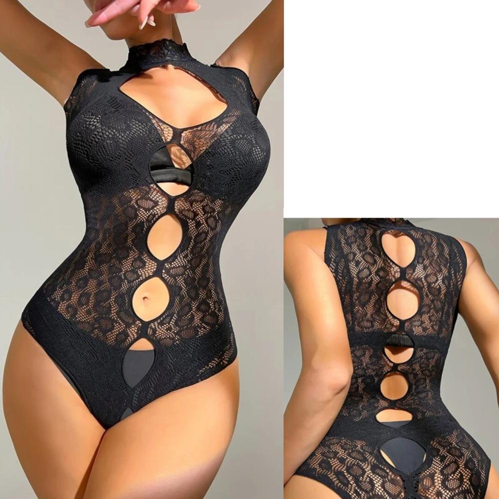 Новые женские цельные боди-костюмы, сексуальный сетчатый прозрачный облегающий костюм, эротический сетчатый ажурный прозрачный комбинезон