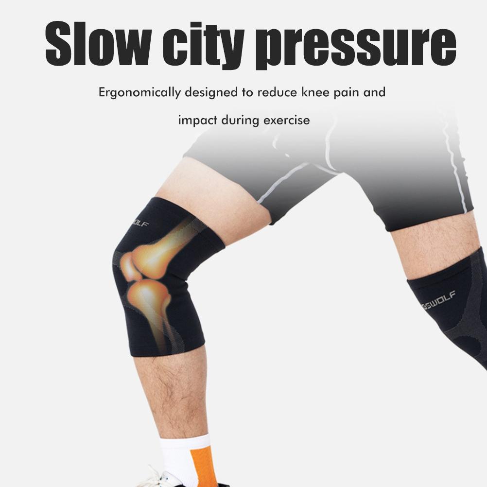 2 Pièces Genouillère Élastique Respirante Tricotée Support de Genou Sportif pour Hommes Femmes Course Volleyball