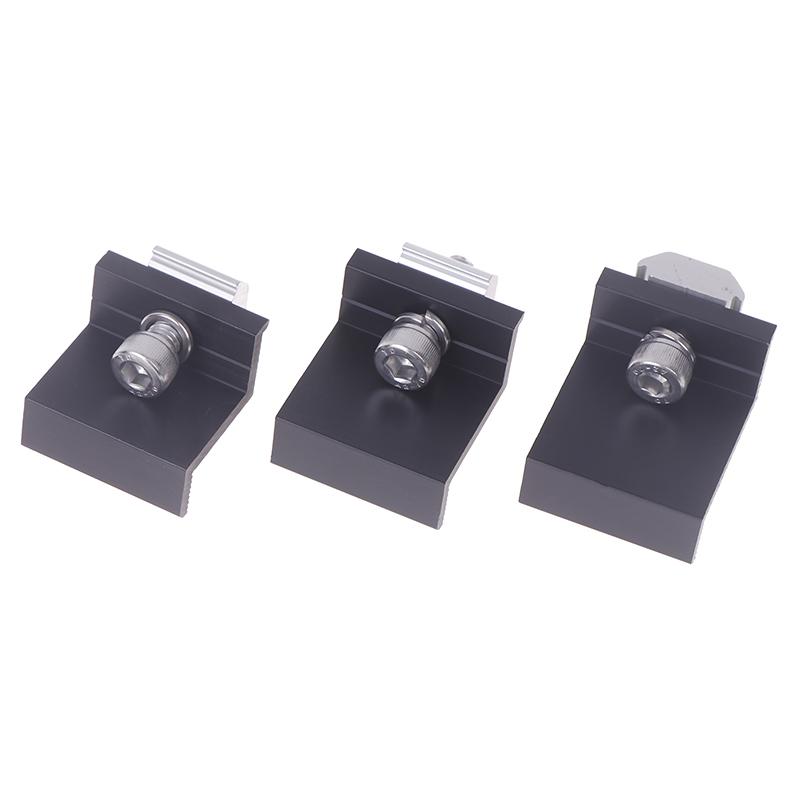 10Pcs Solar Panel Mounting Fixing Clamp Adjustable Bracket End & Mid Clamp Pv Panel Clip For Solar Panel Pv Install Accessories
