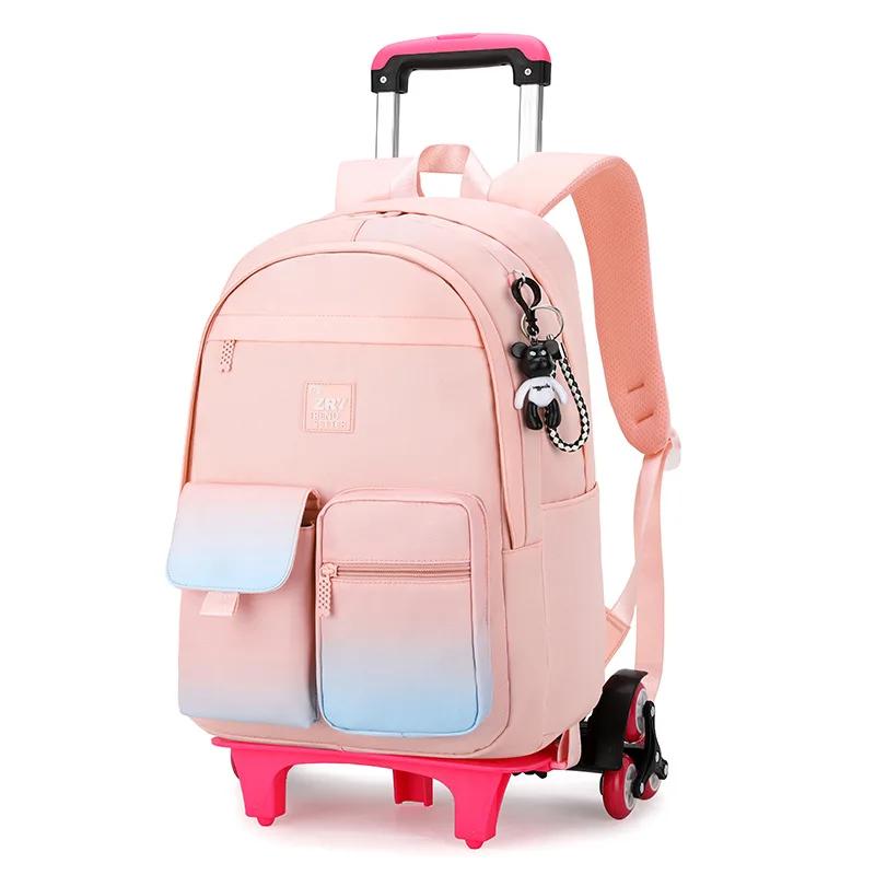 Schoolrugzak met Wielen voor Kinderen Rollende Rugzak voor Meisjes Student Wheeled Backpack Trolley Schooltas Reis Trolley Bagage