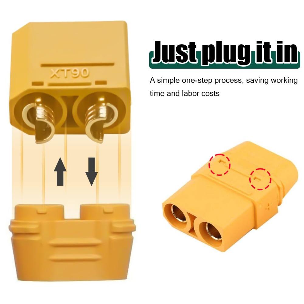 High Current XT90 Male Female Connector with Cover Welding Terminal Connector for Lithium Polymer Battery Model Charge Lead Plug