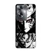 Case for Oppo A79 5G Sangoku Naruto Luffy One Piece Dragon Ball Z Black and White Background, Anime Manga
