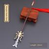 22cm Gold Spear Full Metal Lance Ancient Cold Weapon Model Ornament Toys for Men Boy Child Replica Miniatures With Fringe