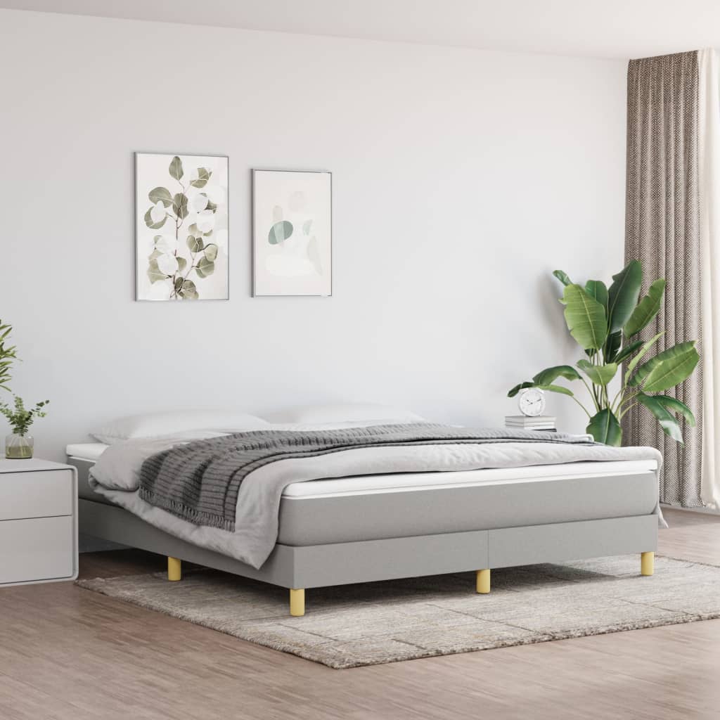 Vidaxl Bed Frame Without Mattress, Light Gray, 160X200 Cm, Upholstered